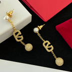 Luxurious Full Diamond Pearl Earrings