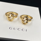 Simple Gold Monogram Circle Earrings