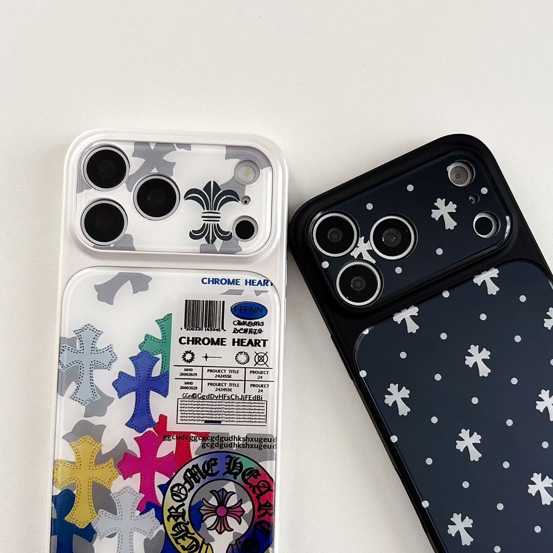 Chrome Hearts cross print case for iPhone 17 Pro Max – side