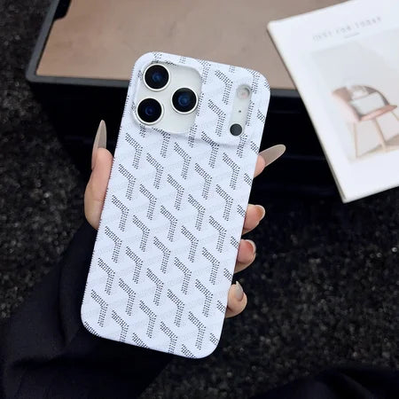 Goyard iPhone 17 Pro Max Case – Vintage Monogram Luxury Cover - Black