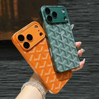 Goyard iPhone 17 Pro Max Case – Monogram Goyard Vintage Designer Cover Silver