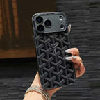 Goyard iPhone 18 Pro Max Case – Monogram Goyard Vintage Designer Cover Bordeaux Red