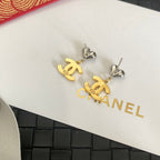 Electroplating Double Color Matching Heart Earrings