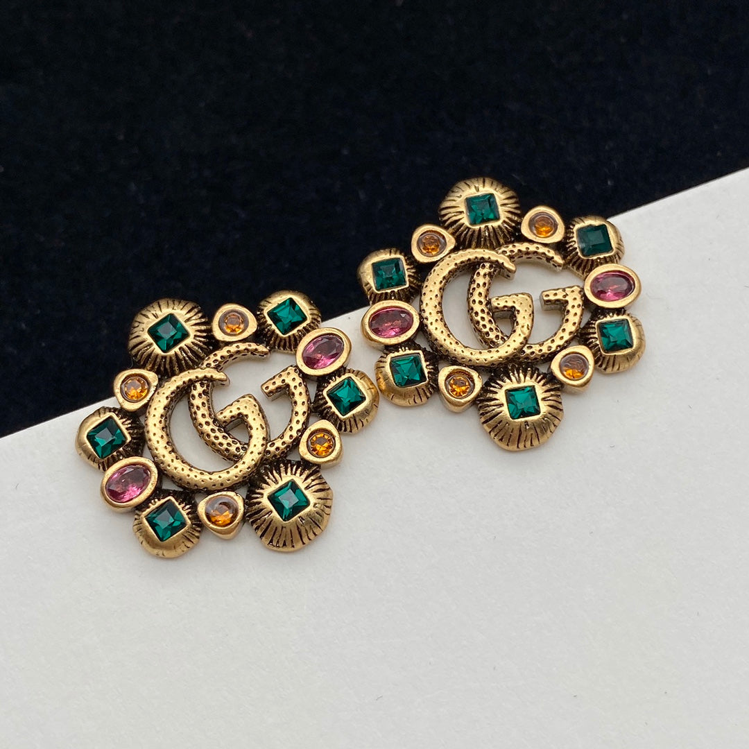 Vintage Colored Diamond Stud Earrings