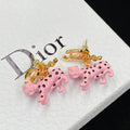 Pink Leopard Stud Earrings