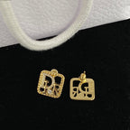 Versatile Letter Square Stud Earrings