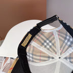 Classic Embroidered Check Baseball Cap