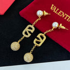 Luxurious Full Diamond Pearl Earrings