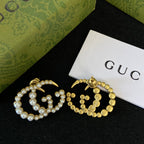 Temperament Pearl Letter Stud Earrings