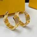 F Cutout Diamond Earrings