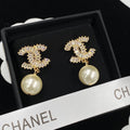 Sparkling Zircon Pearl Drop Earrings