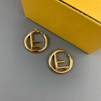 F Hoop Earrings