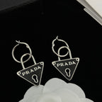 Classic Inverted Triangle Lock Earrings
