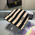 Classic Striped Cashmere Knit Hat