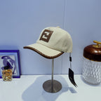 Versatile Letter Leather Trim Baseball Cap