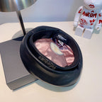 Fashion Pebbled Leather Beret