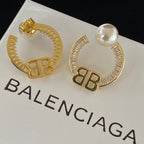 Crystal Diamond Pearl Earrings