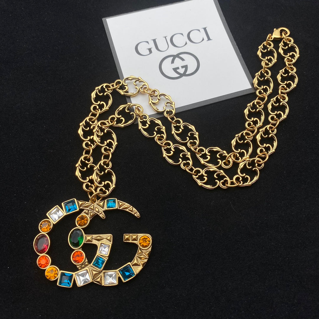 Vintage Colored Diamond Necklace