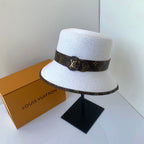Hot Selling Monogram Belt Straw Bucket Hat