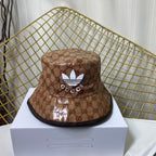 Adidas x Gucci crystal canvas Trefoil bucket hat
