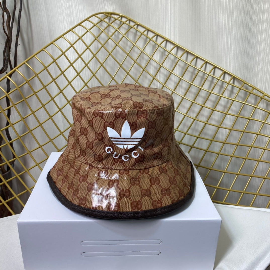 Adidas x Gucci crystal canvas Trefoil bucket hat