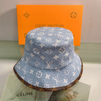 Classic Print Leather Brim Bucket Hat