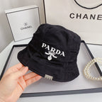 3D Letter Pleated Design Bucket Hat
