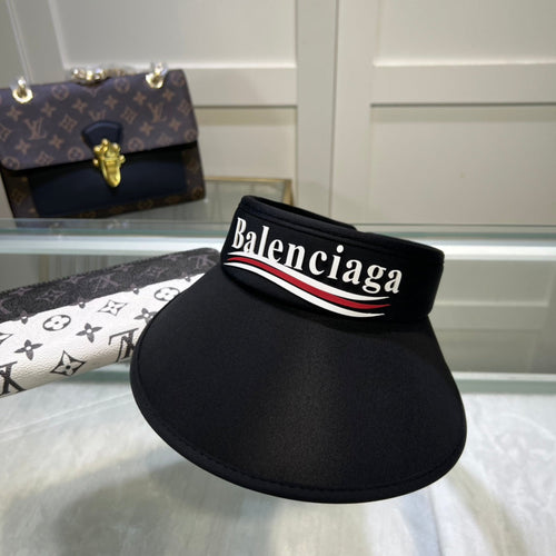 Balenciaga logo big brim visor hat black