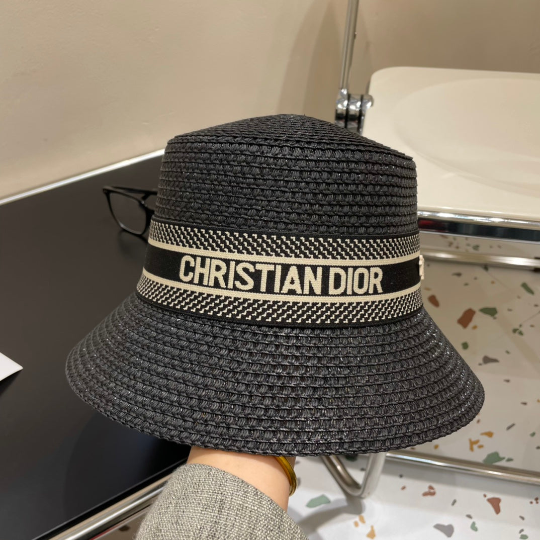 Black Christian Dior Sun Hat