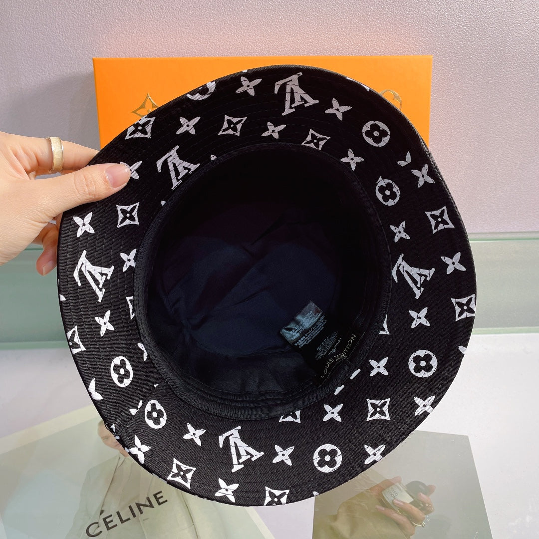 Black LV monogram designer hat