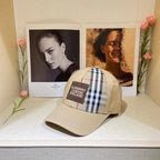 Burberry check embroidered baseball cap khaki