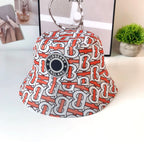 Burberry check leather badge bucket hat orange