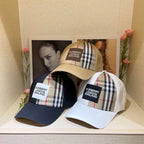 Burberry cotton designer baseball cap side view