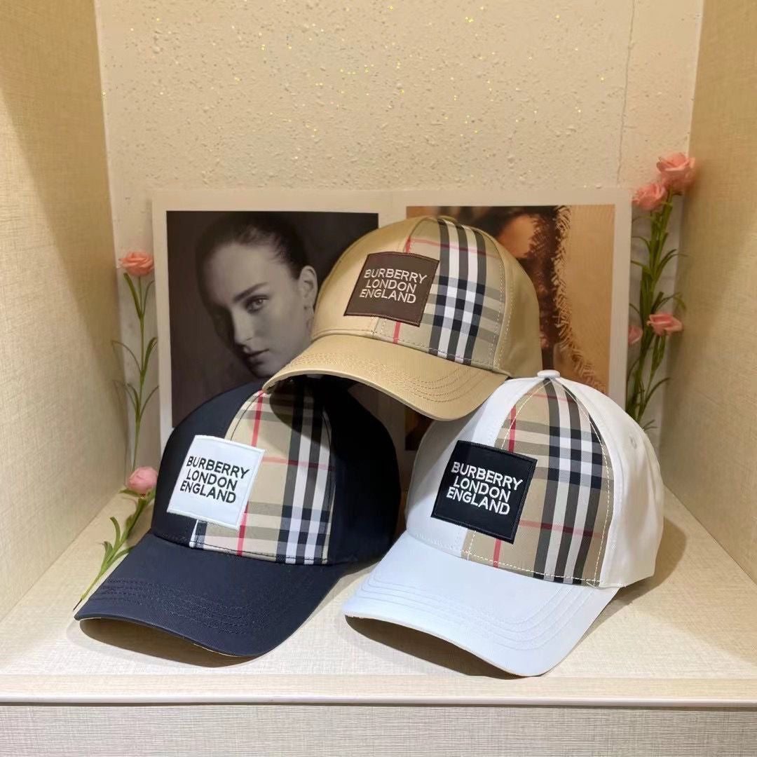 Burberry cotton designer baseball cap side view