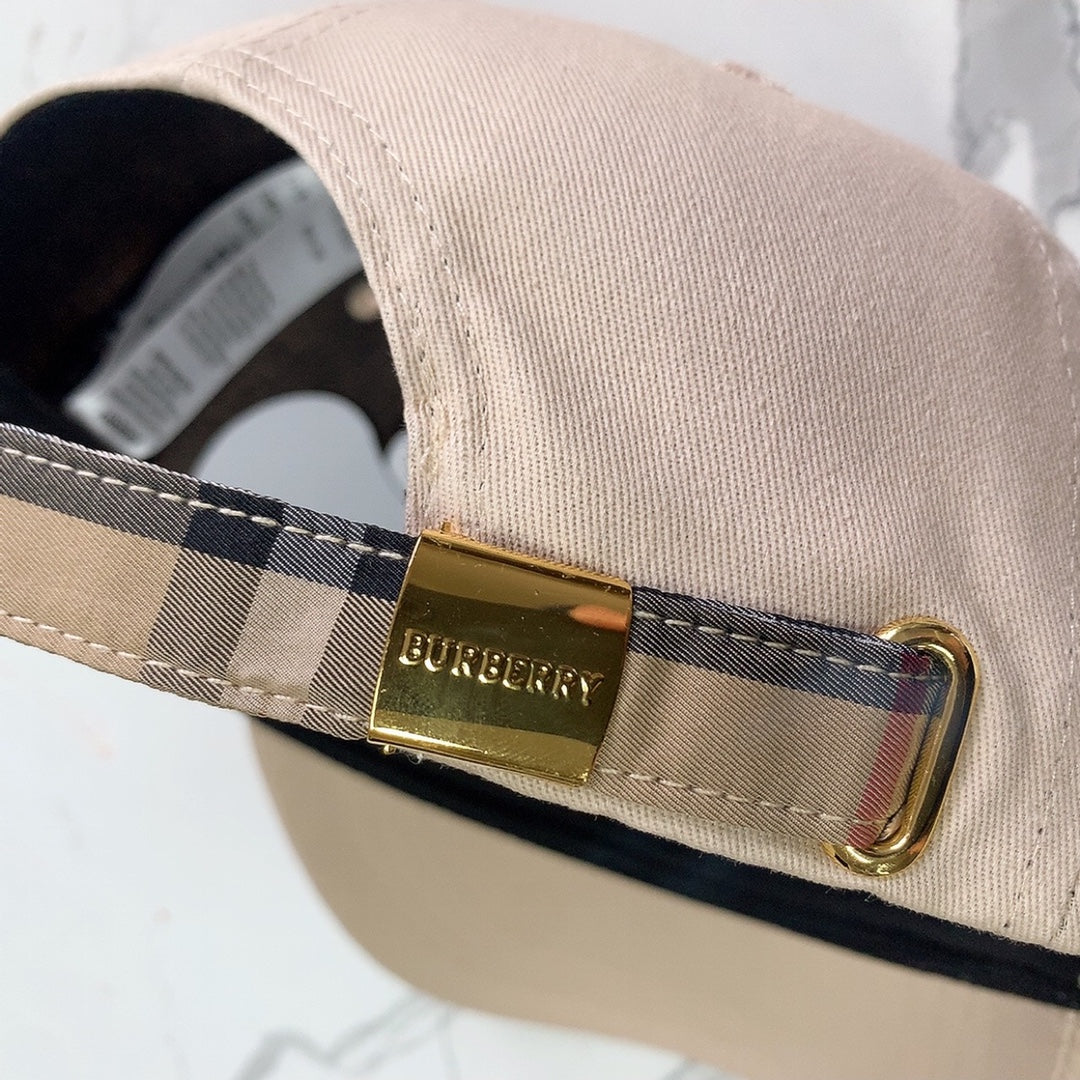 Burberry cotton designer baseball cap side view