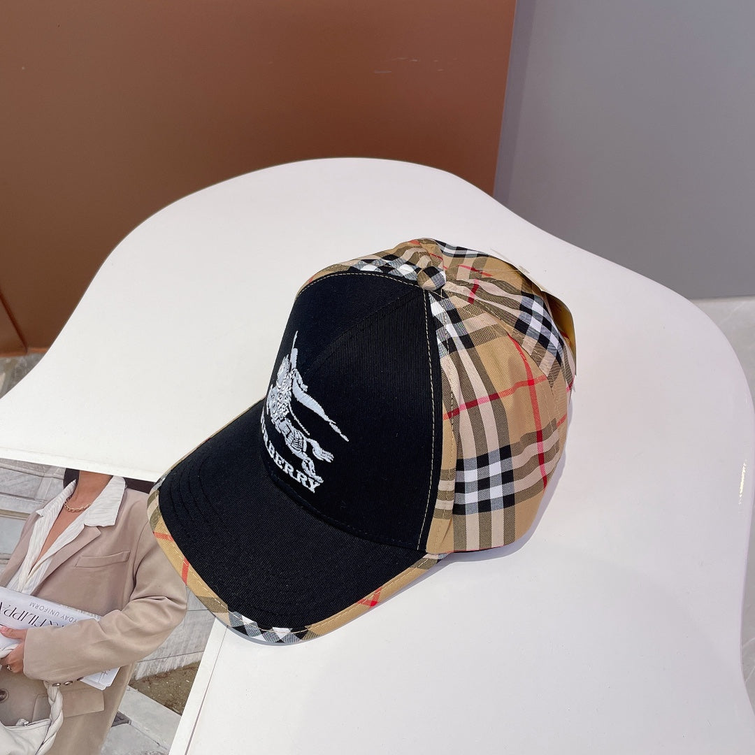 Burberry cotton designer baseball cap side view