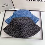 Burberry designer denim bucket hat detail