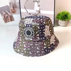 Burberry leather badge bucket hat green