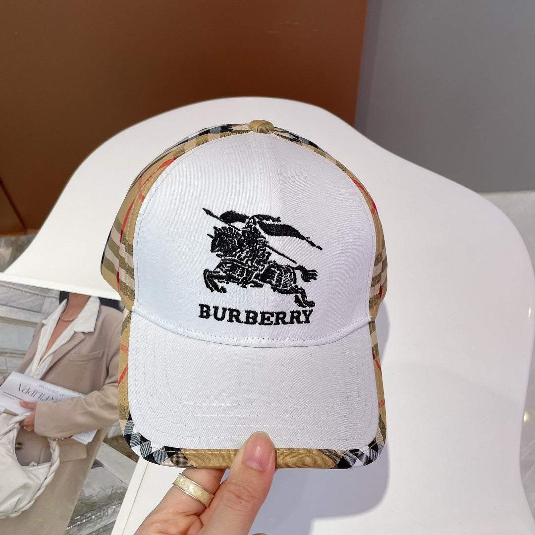 Burberry vintage check baseball cap white