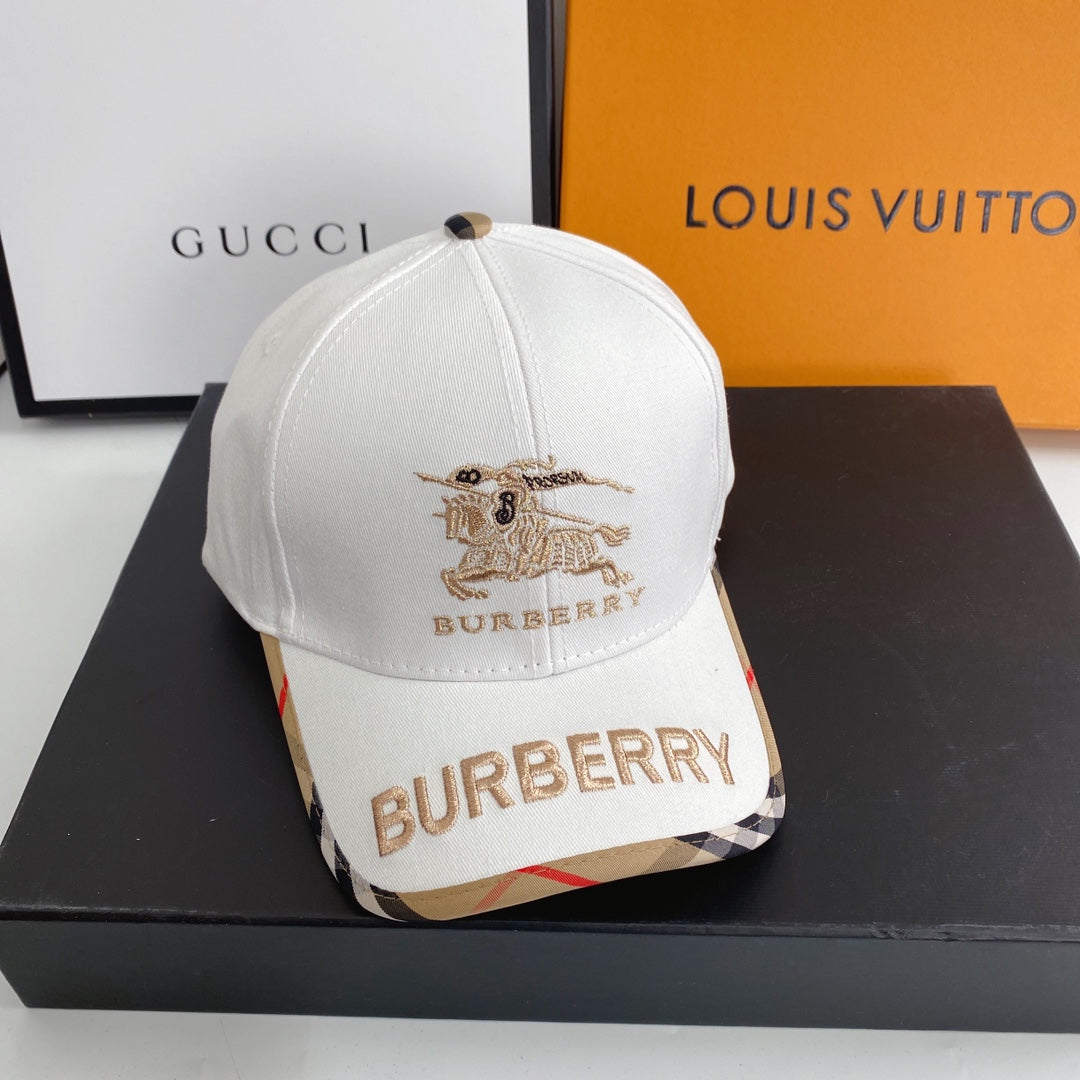 Burberry vintage check baseball cap white