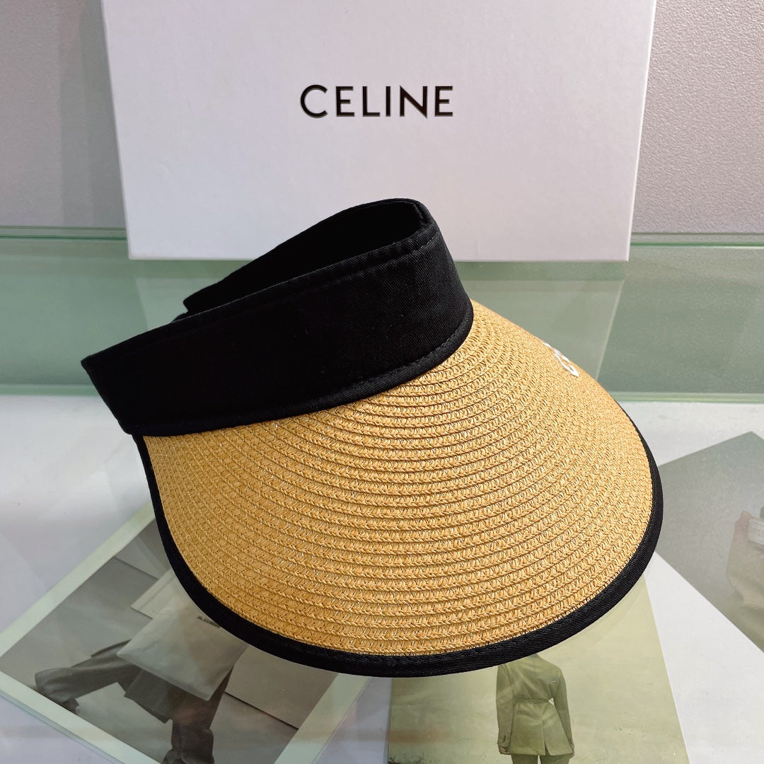 CELINE adjustable straw sun visor