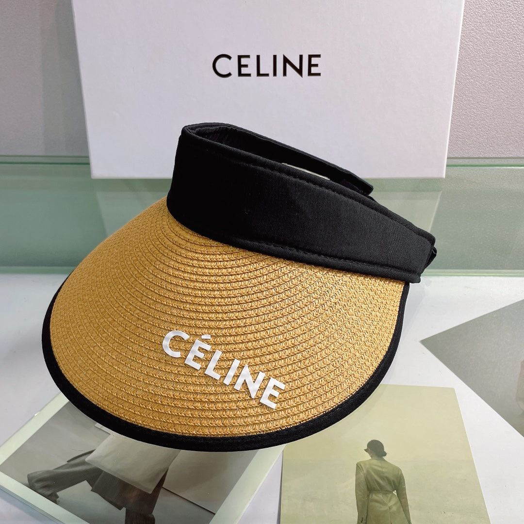 CELINE beach straw visor
