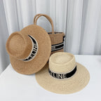 CELINE raffia woven sun hat side view