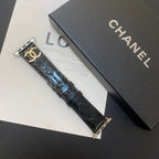 Chanel Apple Watch Band Black Leather