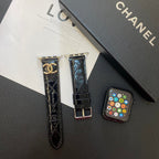 Chanel Apple Watch Band Black Leather 1