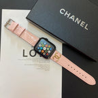 Chanel Apple Watch Band Pink Leather
