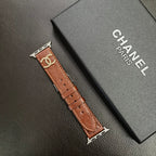 Chanel Apple Watch Band brown Leather