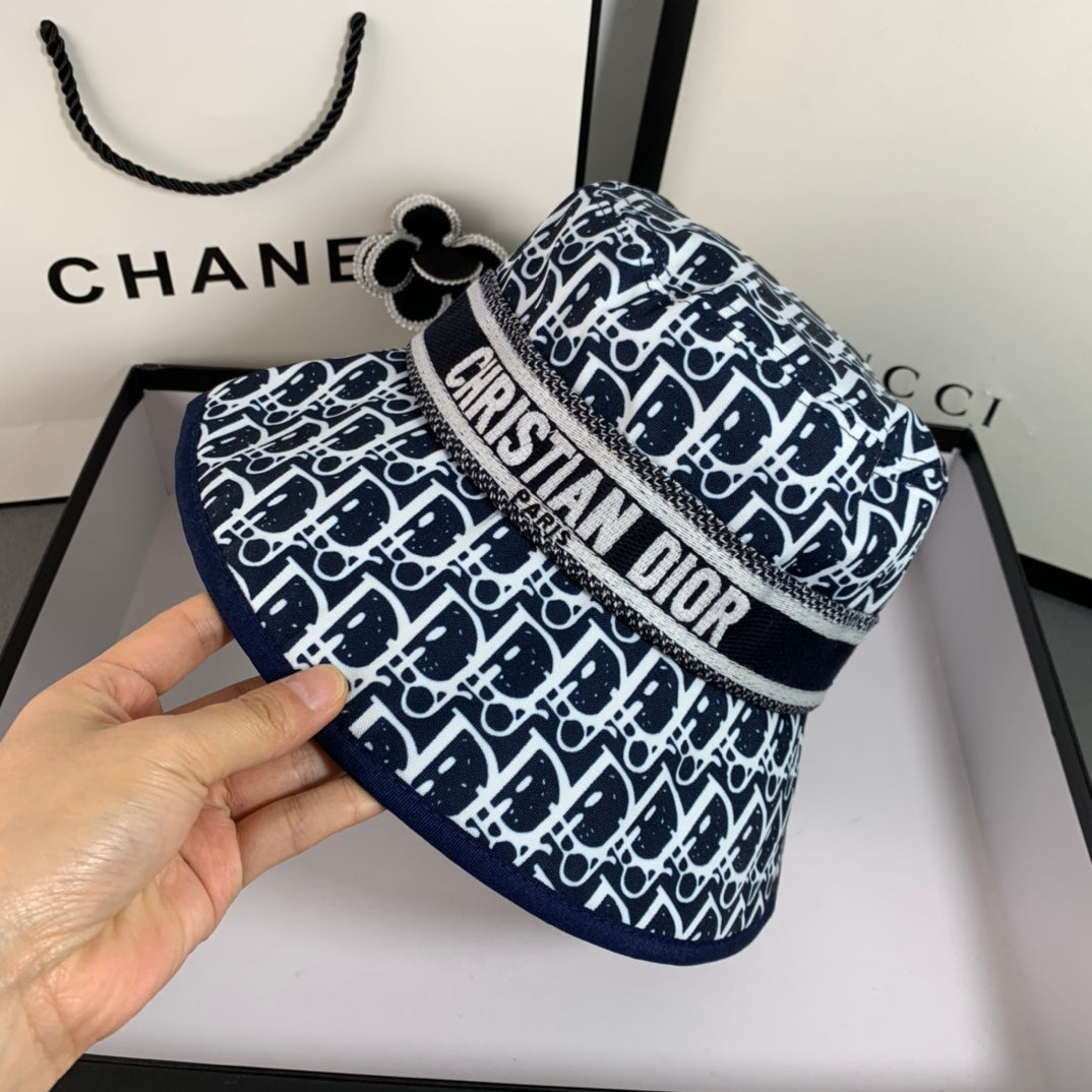 Christian Dior designer bucket hat side view