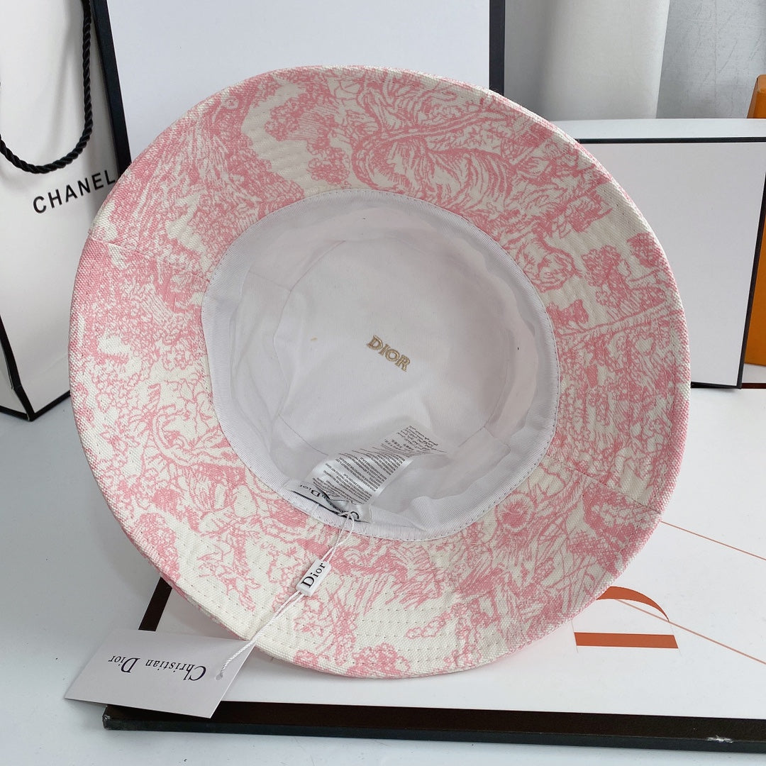 Christian Dior Embroidered Webbing Pattern Bucket Hat
