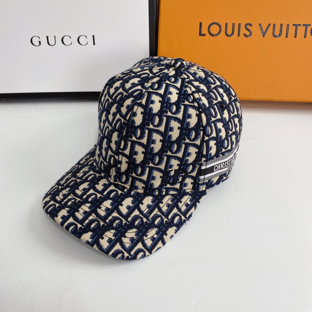 Christian Dior embroidered denim baseball cap dark blue